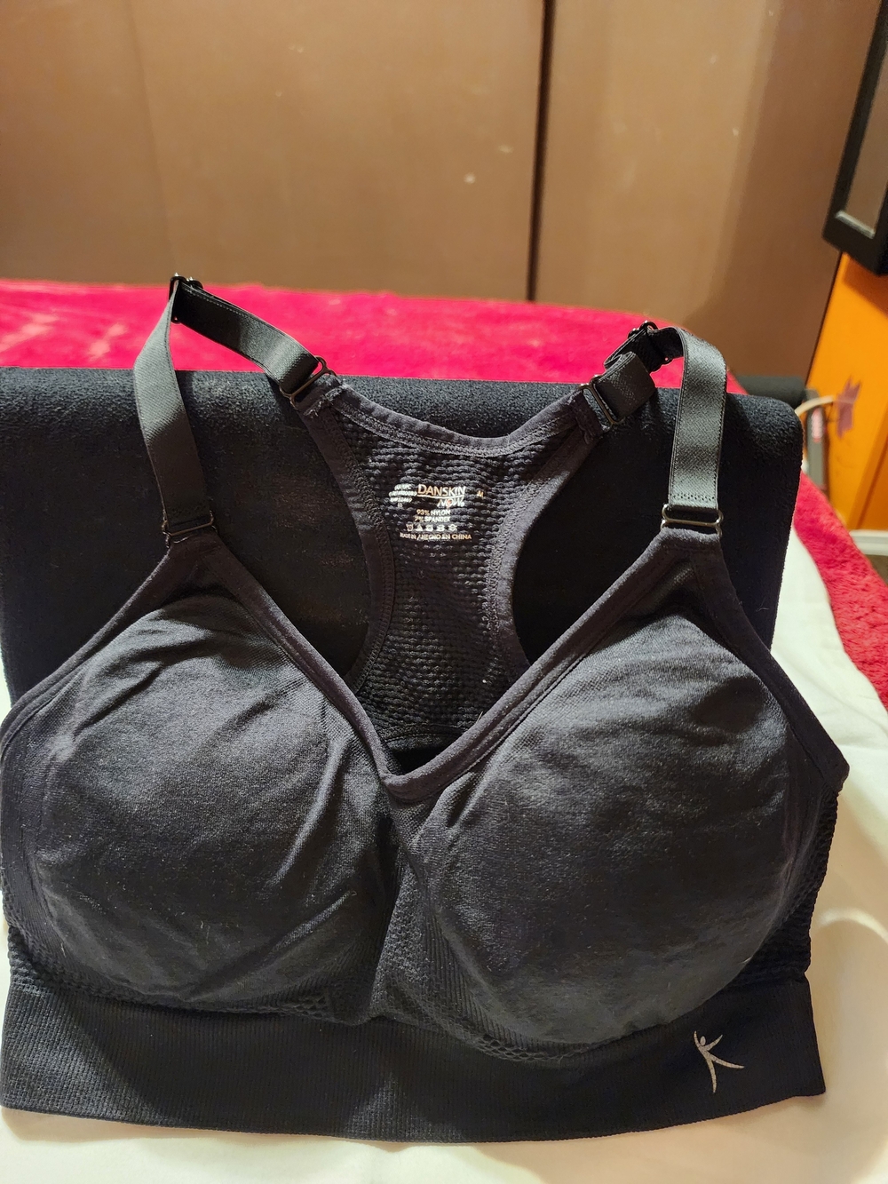 Danskin Black Racerback Seamless Padded Sports Bra